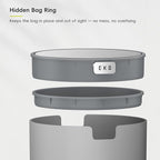 EKO Fandy 0.58 Gal/2.2L Mini Trash Can with Lid, Swing-Top Desktop Trash Can for Bathroom, Countertop, Vanity, Desk or Office, Small Garbage Bin (Grey)