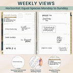 bloom daily planners HARDCOVER 2026 Planner (January to December) - 8.5” x 11” Weekly & Monthly Dated Agenda Organizer Book with Stickers & Tabs - Celestial Skies