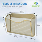 MINDEPOT Wall File Organizer,Hanging Wall Mounted File Folder Binder Holder Mail Organizer for Office,Home and School Supplies