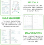 Wyze Planner Undated Daily Planner – 1-Year B5 Productivity Organizer with Two-Page Weekly Spread, Goal Setting, Habit Tracker, Weekly & Monthly Pages – Hardcover Time Management Notebook (Lime Green)
