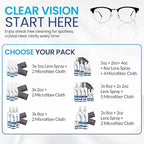 Purity Eyeglass Lens Cleaner Kit - 3 x 2oz Travel Size Lens Cleaner Spray Bottle + 2 Microfiber Cleaning Cloths - Safe for All Lenses (AR Coated Included), Eyeglasses and Screens - Clear