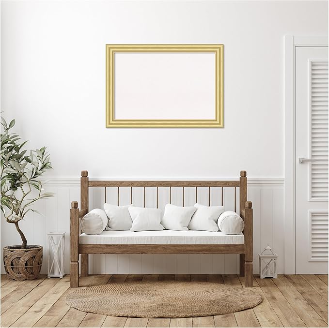 Amanti Art White Cork Board for Wall, 29x41 Vision Board with Gold Frame, Large Corkboard Office Decor for Home Organization, Traditional Corkboard Pinboard to Display Items for Home Organization