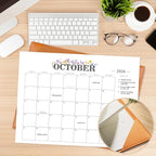 2026 Desk Calendar - 18 Month Desktop Calendars (Jan 2026–Jun 2027),Large 22x17 Monthly Calendar with Home & Office Floral Desk Pad Calendars (Brown, 22*17)