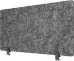 Stand Up Desk Store ReFocus Raw Clamp-On Acoustic Desk Divider Mounted Privacy Panel to Reduce Noise and Visual Distractions (Anthracite Gray, 47.25" x 16")