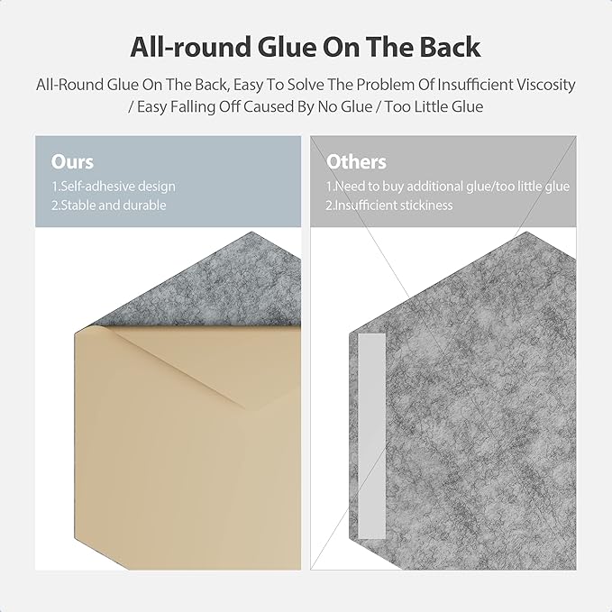 Amantech 12 Pack Acoustic Panels Self Adhesive Sound Proof Foam,High Density Sound Acoustic Foam Panel,12X10.23X0.4 Inch Hexagon Wall Panels in Home,Office,Reccording Room,Studio(Silver Gray)