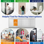 Office Door Signs with 6 Printed Status Options – Do Not Disturb, Out of Office, In a Meeting, Please Knock, Back Soon, Come on in – Includes Custom Personalized Blank Sticker for Privacy Workspace or Studio Available and Away
