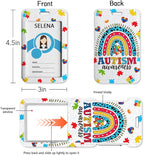 ID Badge Holder with Lanyard, Autism Awareness Retractable Badge Holders Reels, Rainbow Breakaway Lanyards Keychain, Cute ID Holders for Women Teacher Nurse Nursing Doctor Student