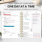 Undated Weekly and Monthly Planner – 12-Month To Do List Notebook Organizer with Goal & Habit Tracker, Monthly Calendar, Spiral Productivity Journal Ideal for Work, School & Home, 6.5" x 8.5", Rose