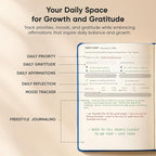 Journal For Men & Women - Gratitude Journal, Mental Health & Self Care Journal For Women & Men - A5 - Blue - Productivity Store