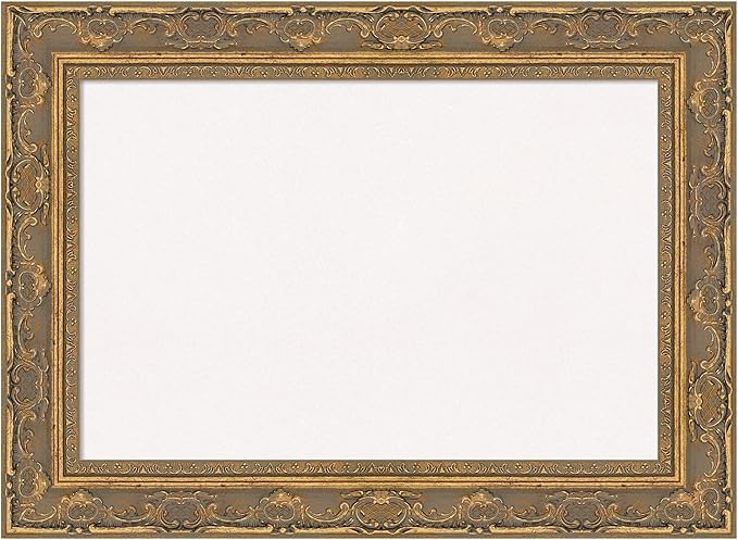 Amanti Art White Cork Board for Wall, 16x22 Vision Board with Gold Frame, Small Corkboard Office Decor for Home Organization, Traditional Corkboard Pinboard to Display Items for Home Organization