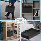 ENGPOW Accordion File Organizer,Fireproof Expanding File Folder with Colorful Pockets,25 Pockets Document Organizer with Handle & Labels,Portable Home Travel Safe Storage for Letter A4 Files,Black