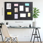 Large Cork Board 36" x 24", 6 Pack Felt Wall Tiles with 30 Pcs Pushpins, Bulletin Board with Removable Self-Adhesive Strips, Pin Boards Cork Boards for Walls Office Home Classroom Decor-Dark Gray