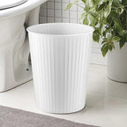 Monarch Abode Metal Bathroom Trash Can – Waste Basket for Bedroom, Office Desk, & Dorm, Handcrafted Ridge Embossed, Durable Decorative White Small Trash Can Bathroom Garbage Bin Wastebasket