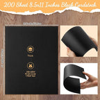 Fainne 200 Sheets 8.5 x 11 Inches Card stock Thick Paper Heavyweight Card Stock Printer Paper 250 GSM 92 lb Cover 170 lb Text for Invitations Menus Crafts DIY Projects(Black)