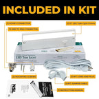 LED Under Cabinet Lighting Hardwired - 3CCT 12 Inch White Finish - Undercabinet Lights for Kitchen - Linkable Undercounter Dimmable Plug in Light or Hard Wired - Under Counter Fixture Direct Wire