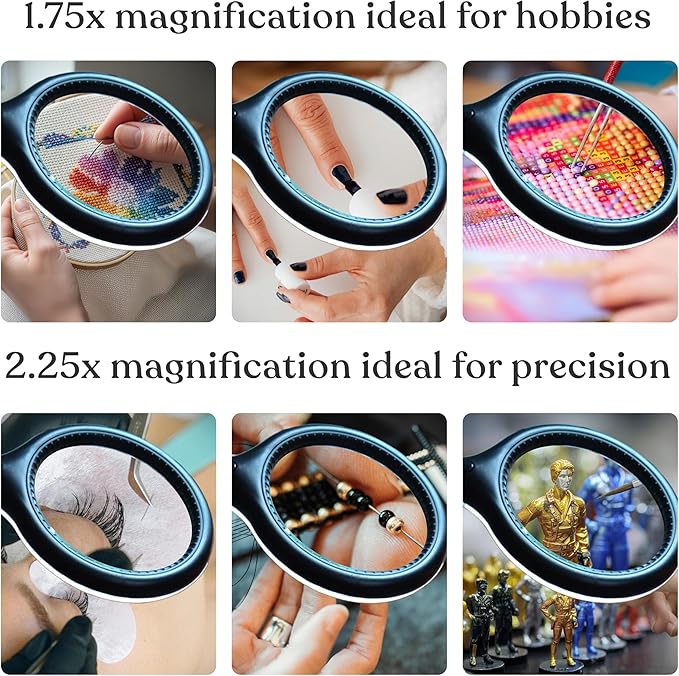 Brightech LightView Pro Flex 2 in 1 Magnifying Desk Lamp, 1.75x Light Magnifier, Adjustable Magnifying Glass with Light for Crafts, Reading, Close Work