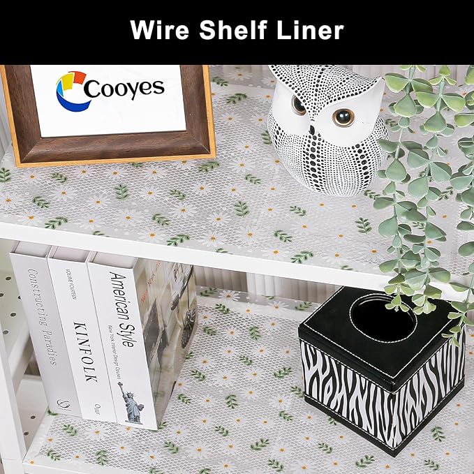Cooyes Shelf Liner – Premium Non-Adhesive Cabinet & Drawer Liner for Kitchen – Waterproof Shelf Paper with Modern Pattern – Durable EVA Cabinet Mat – Easy to Cut （24" W x 360" L）