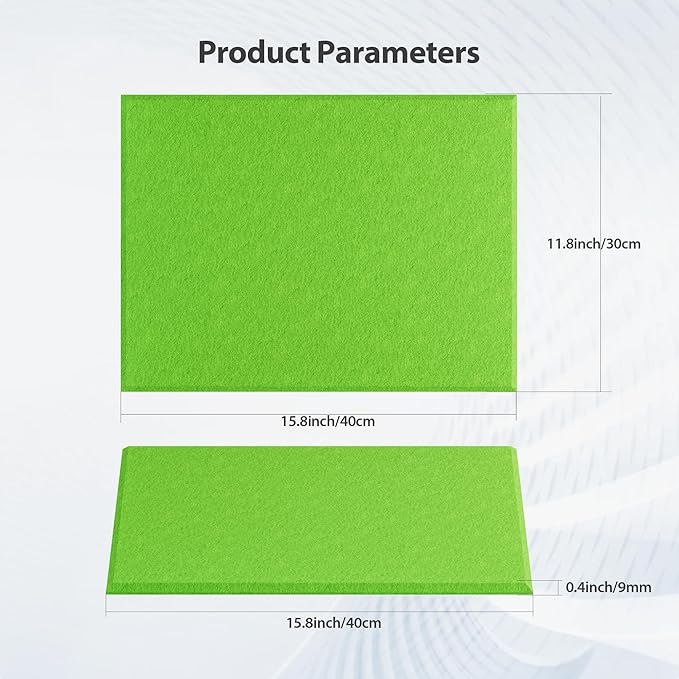 Amantech 12 Pack Acoustic Panels Self Adhesive Sound Proof Foam, High Density Sound Acoustic Panel, 16X12X0.4 Inch 4:3 Rectangle Panels in Home, Office, Reccording Room, Studio, More(Fruit Green)