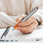 DISCOUNT PROMOS Stylus Ballpoint Pens Set of 10, Bulk Pack - Black Ink, Great for Office, School, Business, Tradeshows, Events - Orange