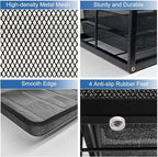 Natwind Mesh file organizer 10 drawers, Office Supplies Desktop Organizers and Accessories Stationery Storage, Paper Letter Tray, File Binder Organizer for Home Office School,Black