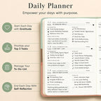 2026 Planner, Daily Journal & Gratitude Journal All-In-One with To Do List, Self Care Prompts & Habit Tracker - 5.8 x 8.3 - Morning
