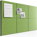 Bumusty Large Cork Board 36"x24" Alternative - 6 Pack Felt Wall Tiles with 40 Safe Removable Adhesive Tabs, 30 Pushpins, Cork Boards for Walls Pin Board Bulletin Board Office Decor (Kelly Green)