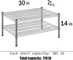 Regal Altair 21" Deep x 30" Wide x 14" Height Wire Shelving Kit | 2-Tier | NSF Commercial Storage Rack Unit