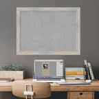 Amanti Art Silver Framed Magnetic Board 23x31 Medium Vision Board for use with Magnets, 100% Metal Sheet to Display Items as Office Decor or for Home Organization in mudroom, Kitchen or Kids Room