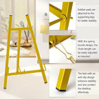GALAGLAM Table Top Easels for Display, Metal Small Easel Stand for Display Tripod Art Picture Mirror Modern Plate Holder Floor Stands for Display Book Photo Wedding Sign(Gold)
