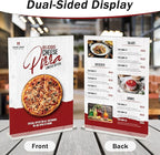 4-Pack Acrylic Sign Holder, 8.5 x 11 Inch Vertical T Shape Table Display Stand, Double-Sided Clear Plastic Sign Holders for Paper, Menu, and Flyer, Ideal for Home, Office, Restaurants, and Stores
