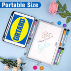 Grtard Magnetic Dry Erase White Board with Stand, 12''x8'' Double-Sided White Board, Desktop Whiteboard with Stand, Magnetic WhiteBoard Portable, Dry Erase Board for ToDo, Drawing