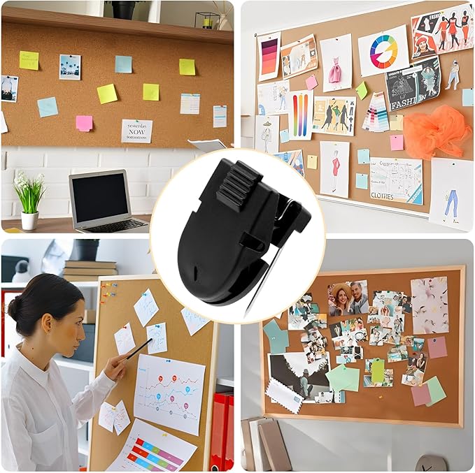 10PCS Cubicle Clips for Fabric Walls, Plastic Stainless Steel Fabric Panel Wall Clips Cubicle Hooks Cubicle Wall Accessories for Picture Photos Note Memo Hanging