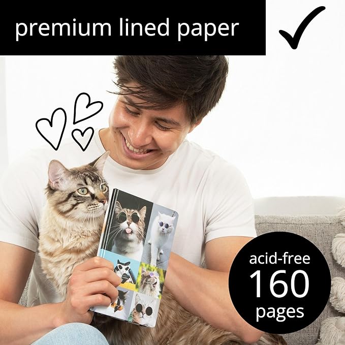 Kathy & Jiggs: Sassy Cat A5 Lined Journal 160 Pages, 5.8 X 8.4 Hardcover Notebook, College Ruled: Cute Aesthetic Gifts for Cat Dads, Mom, Kids, Animal Lovers, Men, Women, Note Book, Diary, Journaling