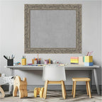 Amanti Art Silver Framed Magnetic Board 25x29 Medium Vision Board for use with Magnets, 100% Metal Sheet to Display Items as Office Decor or for Home Organization in mudroom, Kitchen or Kids Room