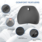 Skechers Lumbar Support Pillow for Office Chair,Memory Foam Lumbar Pillow,Lower Back Pain Relief Lumbar Pillow,Ergonomic Design Back Support Pillow for Office Chair,Car,Home,Travel,Gray