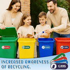 4PCS Recycle Stickers for Trash Bins,Self-adhesive Waterproof Trash Recycle Stickers, Recycling Labels for Trash Can, Home, Office, Apartment, Hotel, School and Public Area