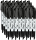 Buecs Black Dry Erase Markers, Low-Odor, 108 Count, Chisel tip, Perfect for Writing on Whiteboards, Dry-Erase Boards, Glass, School Office Supplies