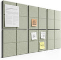 Bumusty Large Cork Board Alternative-36 x24 Felt Bulletin Board Tiles, with 30 Pushpins, 40 Adhesive Tabs, 6-Pack Slat Wall Paneling, Cork Boards for Office Push Pin Board Felt Board-Sage