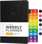 Clever Fox Planner Large – Undated Weekly & Monthly Planner for Productivity, Time Management & Goals – Organizer Journal – 7x10” (Black)