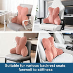 Ailuteie Lumbar Support Pillow(Pat. Pend) for Lower Back Pain Relief – Multi-Functional Ergonomic Lumbar Cushion, Reading Pillow for Office Chair, Car Seat & Sofa,Blush Pink