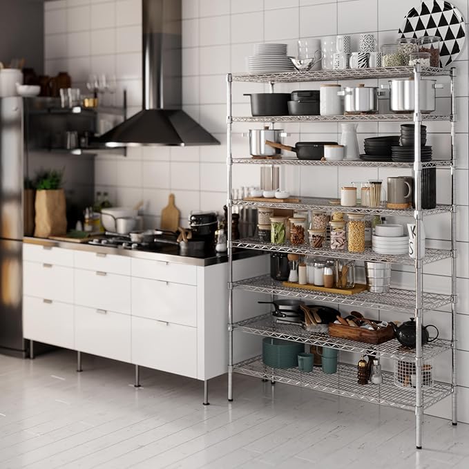 Regal Altair 18" Deep x 48" Wide x 74" Height Wire Shelving Kit | 8-Tier | NSF Commercial Storage Rack Unit