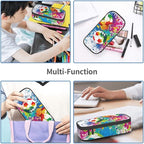 Colorful Soccer Pencil Case Big Capacity Storage Pencil Pouch Stationery Bags With Zipper Portable Pen Holder Box Organizer For Boys Girls Teens Student College School Office Supplies