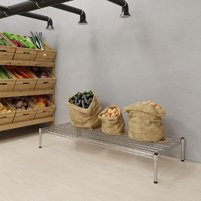 Regal Altair 24''W x 54''L x 8''H Chrome Plated Wire Dunnage Rack | Off The Floor Storage