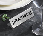 New Star Foodservice Stainless Steel Table Tent Sign (Scoltp-213 (Reserved), 4 x 1.5-Inch (Set of 6))