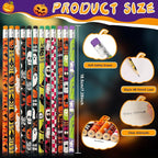 JULMELON 72PCS Halloween Party Favors Set,36PCS Halloween Pencils with 36PCS Ghost Pumpkin Skeleton Bat Spider Erasers, Wooden Pencils for School Classroom Office Party Reward Supplies