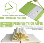 EMOMAS Lined Journal Notebook, 10Pack Hardcover Notebook for Men & Women – Journals for Writing, Work, School, Home & Daily Notes, 160 Pages – Medium A5, 5.7"x8", 100 gsm Thick Paper (Grass Green)