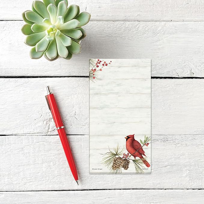Current Cardinal Woodland Birds Magnetic Holiday Notepad Set – Set of 12 Memo Pads, 6 Designs, 30-Sheet Pads, 3½ x 6½ Inches, Shopping List, To-Do Notes, Printed in The USA