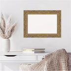 Amanti Art White Cork Board for Wall, 16x22 Vision Board with Gold Frame, Small Corkboard Office Decor for Home Organization, Traditional Corkboard Pinboard to Display Items for Home Organization