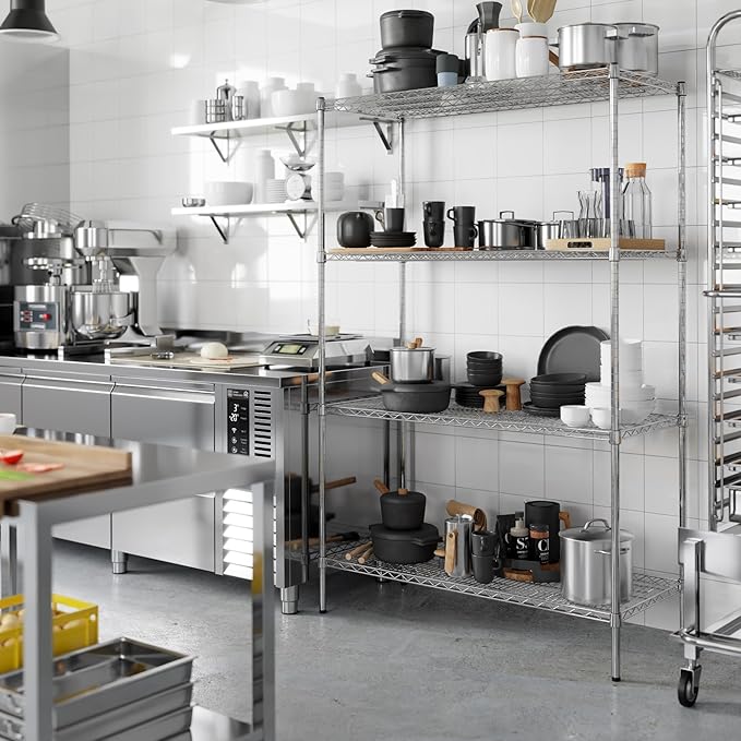 Regal Altair 21" Deep x 48" Wide x 74" Height Wire Shelving Kit | 4-Tier | NSF Commercial Storage Rack Unit