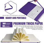 EMOMAS Lined Journal Notebook, 10Pack Hardcover Notebook for Men & Women – Journals for Writing, Work, School, Home & Daily Notes, 160 Pages – Medium A5, 5.7"x8", 100 gsm Thick Paper (Purple)